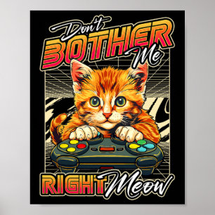 Shirt Cat Gaming Shirt Men Boys Video Game & C Poster