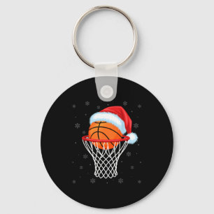 Shirt Christmas Basketball Basketball Santa Snow Key Ring