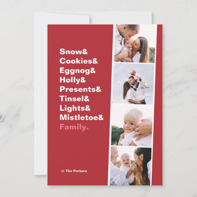 & Shirt Christmas Card And List Photo Holiday Card (Front)