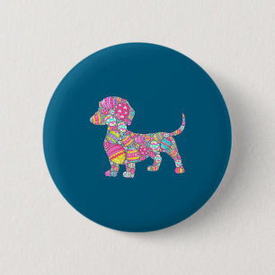 Shirt Colorful Eggs Dachshund Dog Puppy 6 Cm Round Badge