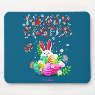 Shirt Easter Bunny Happy Eggs Family Mouse Mat