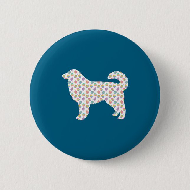 Shirt Easter Egg Great Pyrenee Easter 6 Cm Round Badge (Front)