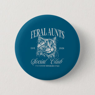 Shirt Feral Aunt Social Club Cat 6 Cm Round Badge