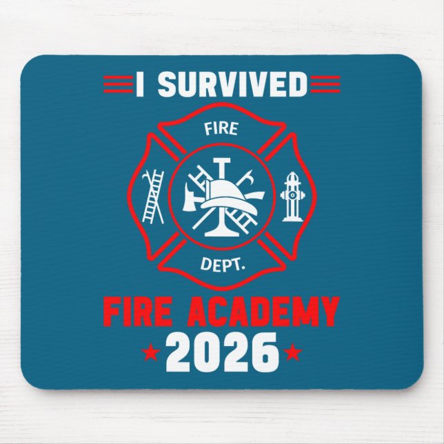 Shirt Fire Academy Graduation Badge Future Mouse Mat (Front)