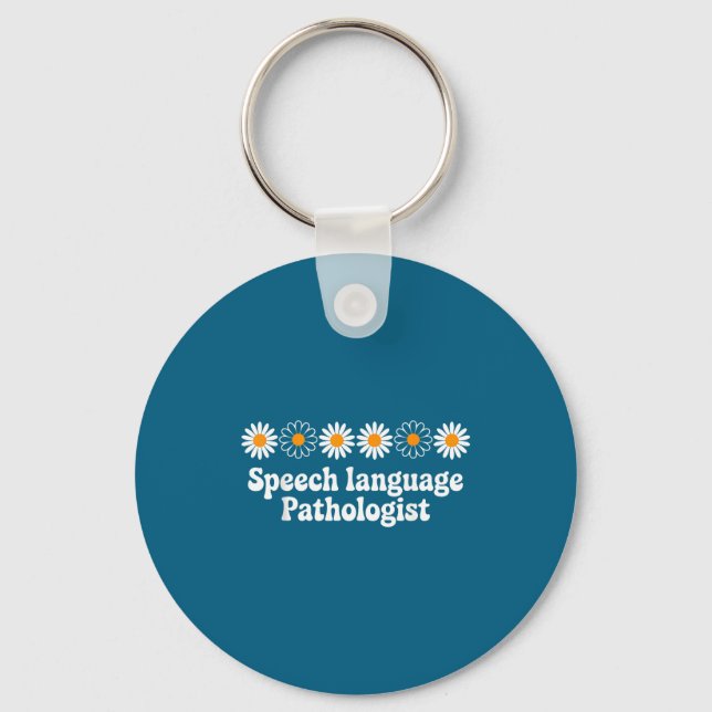 Shirt Floral Speech Language Pathologist Therapist Key Ring (Front)