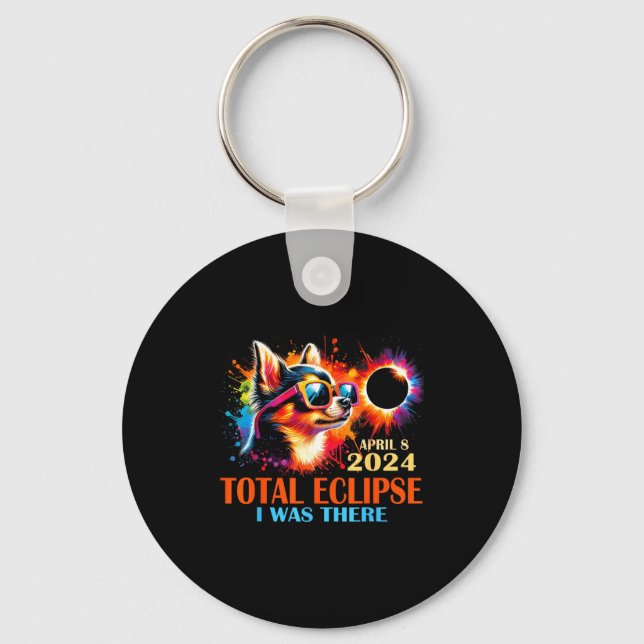 Shirt For Totality Total Solar Eclipse Chihuahua Key Ring (Front)