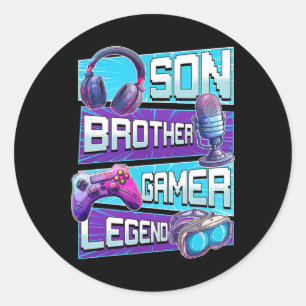 Shirt Gaming Shirt Video Game Shirts For Boys Teen Classic Round Sticker