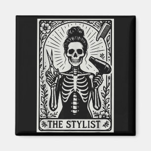 Shirt Hair Stylist Tarot Card Skeleton Magnet