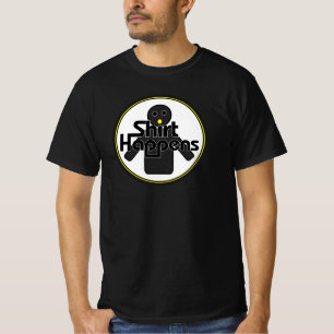 Shirt Happens Funny Minimal Black, White T-Shirt
