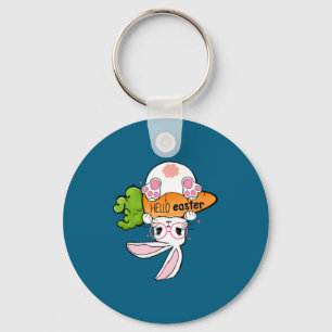 Shirt Hello Easter Reverse Bunny Retro Key Ring