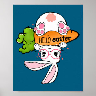 Shirt Hello Easter Reverse Bunny Retro Poster