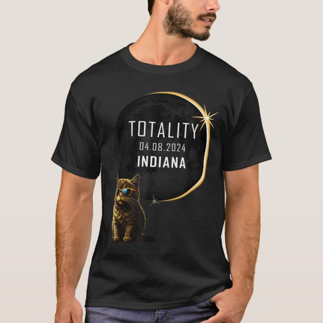 Shirt Indiana Total Solar Eclipse Cat (Front)
