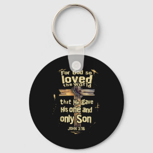 Shirt John 3 16 Cross Christian Key Ring