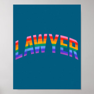 Shirt Lgbtq Lawyer Rainbow Flag Attorney Poster