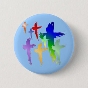 SHIRT_manycrosses 6 Cm Round Badge