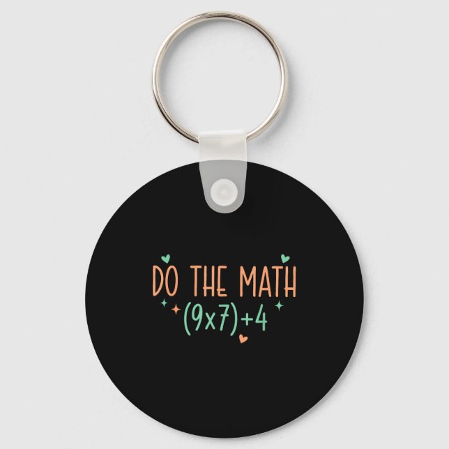Shirt Math 67 Meme Six Seven Key Ring (Front)