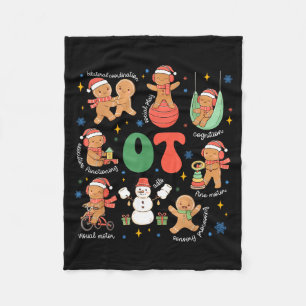 Shirt Occupational Therapy Ot Gingerbread Christma Fleece Blanket