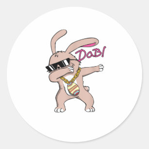 Shirt Rabbit Dance Dabbing Easter Bunny Classic Round Sticker