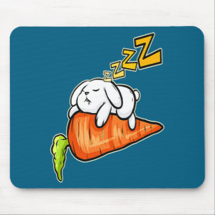 Shirt Rabbit Sleeping Carrot Easter Mouse Mat