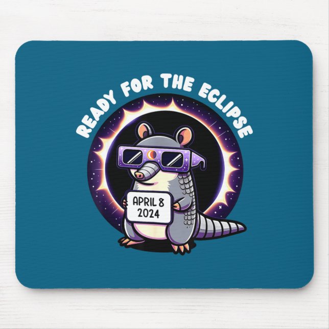 Shirt Ready Total Solar Eclipse Armadillo Mouse Mat (Front)