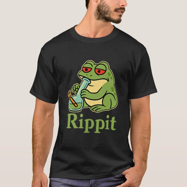 Shirt Rippit Stoner Frog Smoking Stoner (Front)