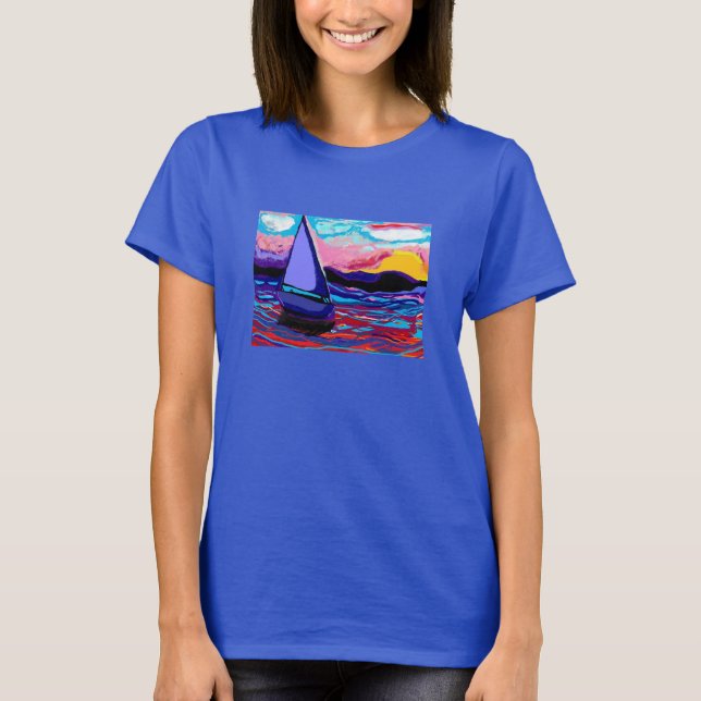 shirt,sailboat tranquillity tshirt sunset (Front)