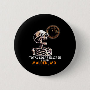 Shirt Skeleton Solar Eclipse Malden Missouri 6 Cm Round Badge