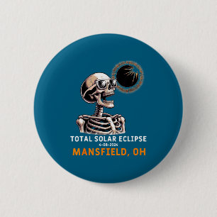 Shirt Skeleton Solar Eclipse Mansfield Ohio 6 Cm Round Badge