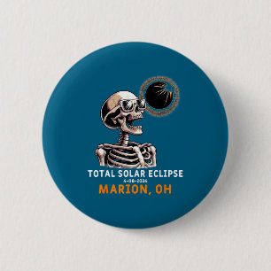 Shirt Skeleton Solar Eclipse Marion Ohio 6 Cm Round Badge
