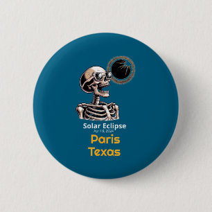 Shirt Skeleton Solar Eclipse Paris Texas 6 Cm Round Badge