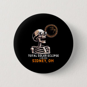 Shirt Skeleton Solar Eclipse Sidney Ohio 6 Cm Round Badge