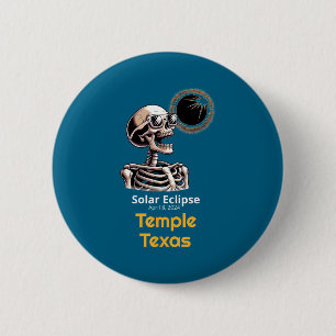Shirt Skeleton Solar Eclipse Temple Texas 6 Cm Round Badge