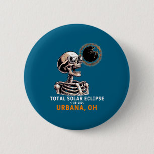 Shirt Skeleton Solar Eclipse Urbana Ohio 6 Cm Round Badge
