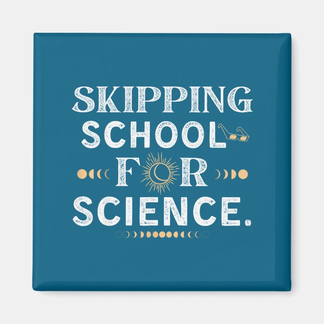 Shirt Skipping School Solar Eclipse Student Magnet (Front)
