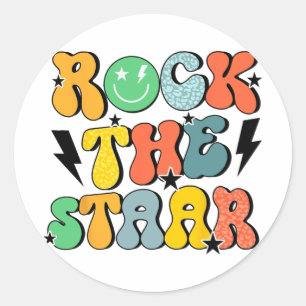 Shirt Test Day Rock The Funny Staar Test Squad Classic Round Sticker
