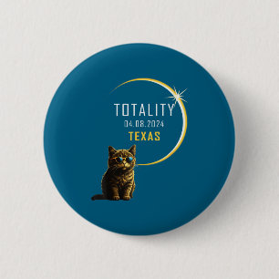 Shirt Texas Total Solar Eclipse Cat 6 Cm Round Badge