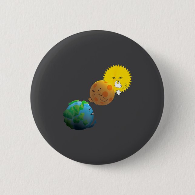 Shirt Total Eclipse April 8 Solar 6 Cm Round Badge (Front)