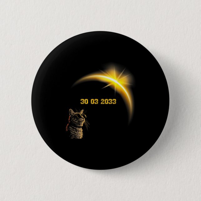 Shirt Total Solar Eclipse March 30 6 Cm Round Badge (Front)