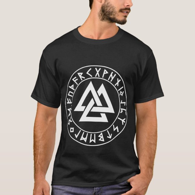shirt Tri-Triangle Rune Shield on Blk (Front)