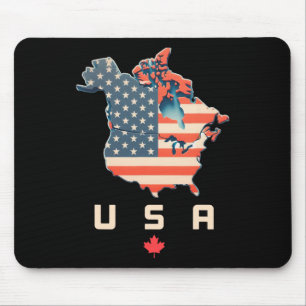 Shirt With Canada And Usa Map - Annexe America’s 5 Mouse Mat