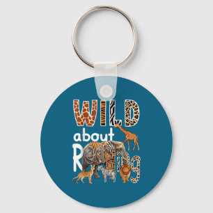 Shirt Zoo Animals Wild About Reading Key Ring