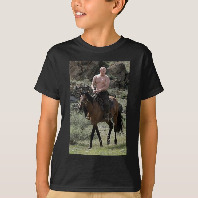 Shirtless Putin Rides a Horse T-Shirt (Front)