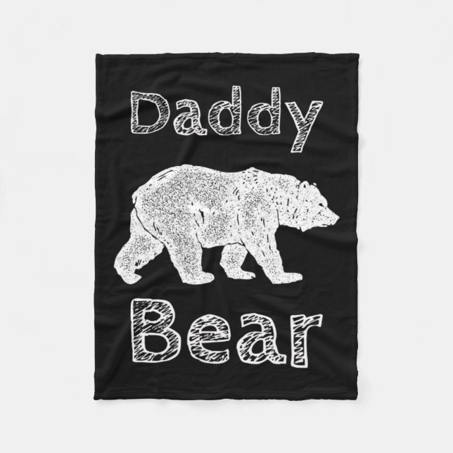 Shirts For Men Funny Daddy Bear T Shirt Fathers Da Fleece Blanket (Front)