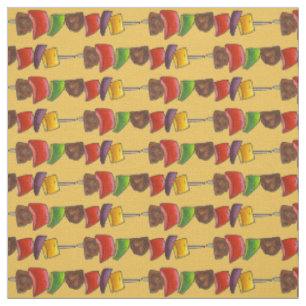 Shish Kebab Grilled Beef Vegetable Skewer Fabric