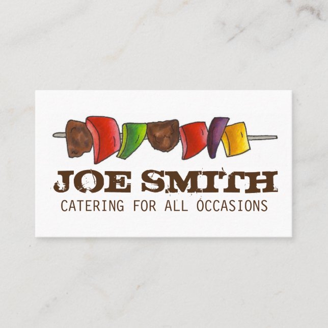 Shish Kebab Vegetable Skewer Picnic Catering Chef Business Card (Front)