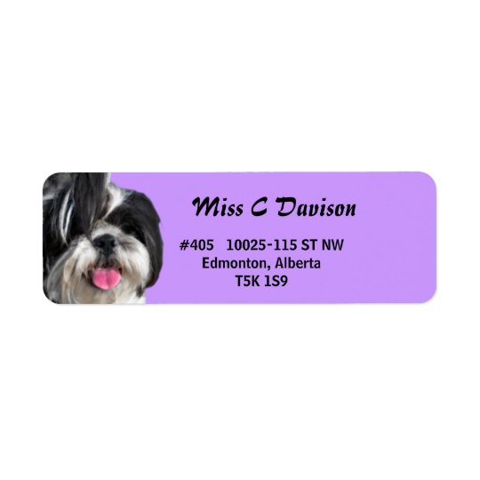 Shitzu Return Address Label