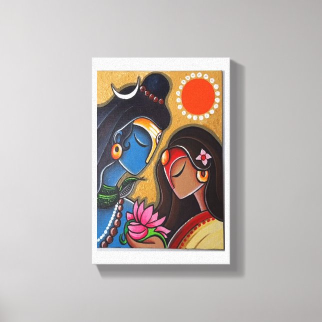 Shiv and Parvati  canvas  (Front)