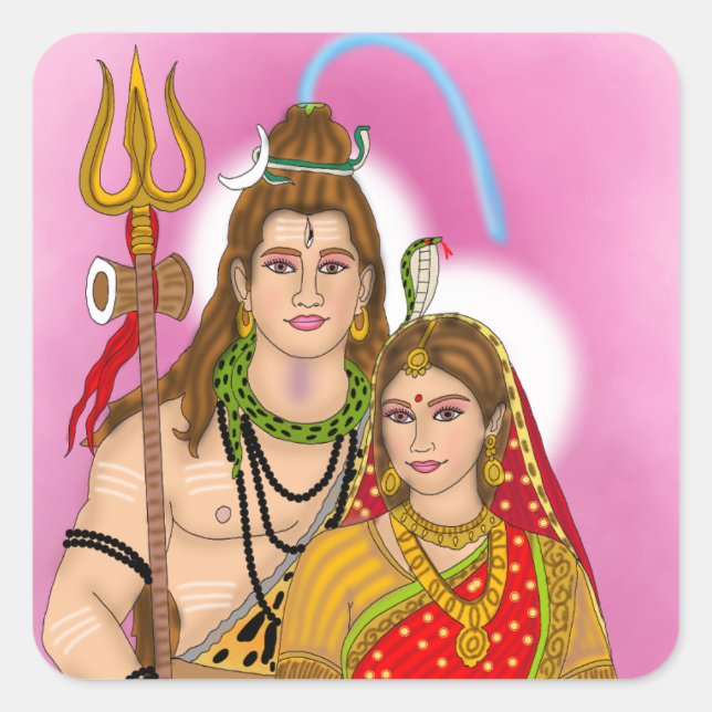 Shiv Parvati Sticker (Front)