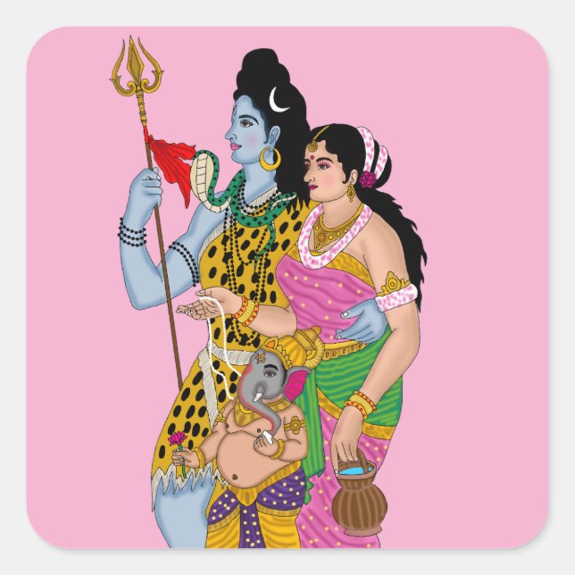 Shiv Parvati Sticker (Front)