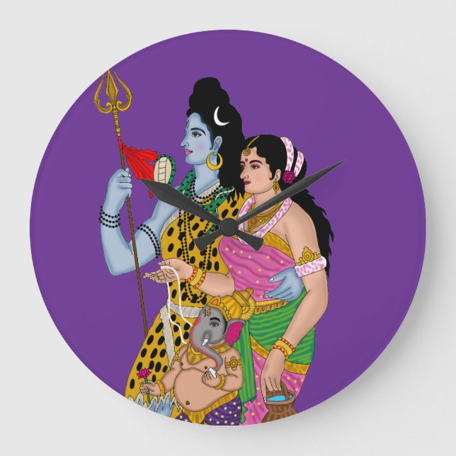 Shiv Parvati Wall Clock (Front)